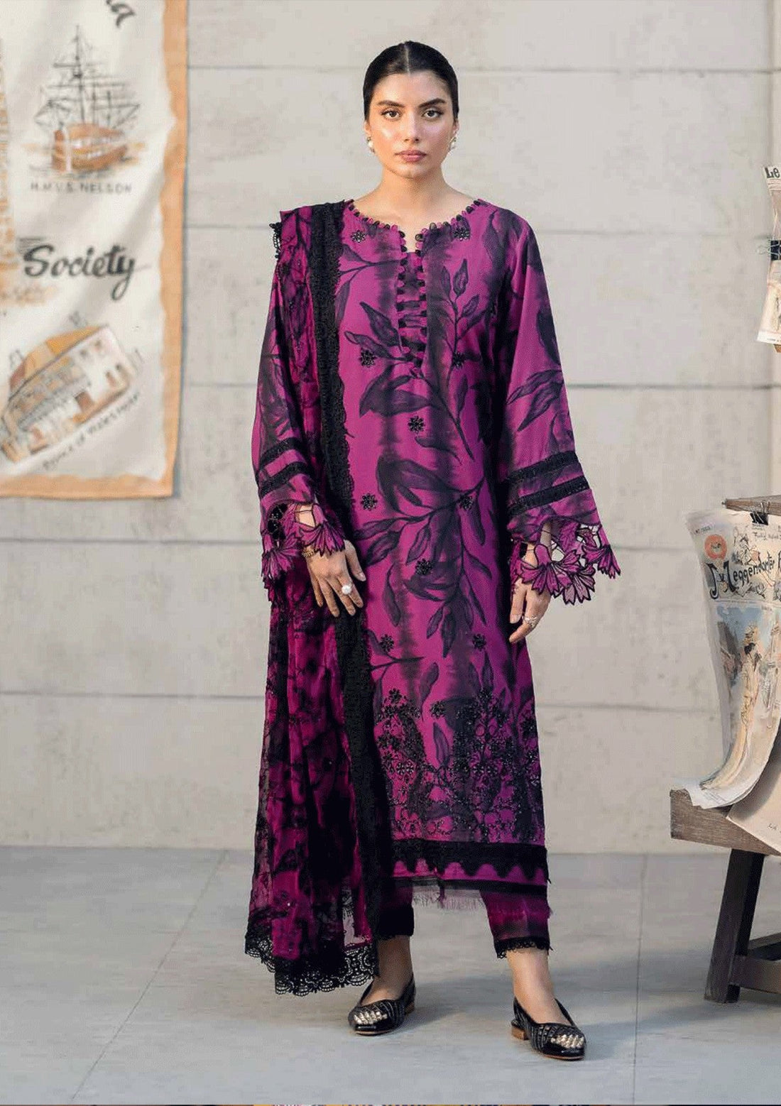 Winter Collection - Nureh - Glam Girl - Viscose Crepe - GL24#23 - Official Nureh - Agha Fabrics UK