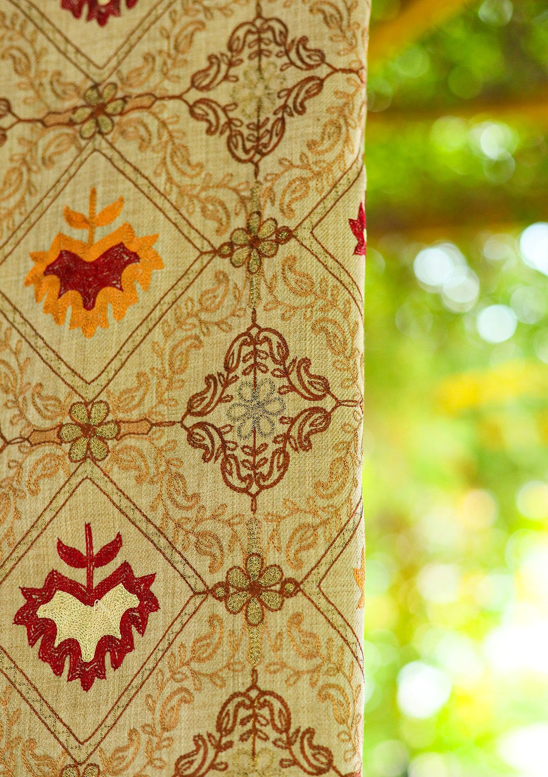 ARI Work Wool Shawl D - 03 - Brown - Official Shawls Niche - Agha Fabrics UK