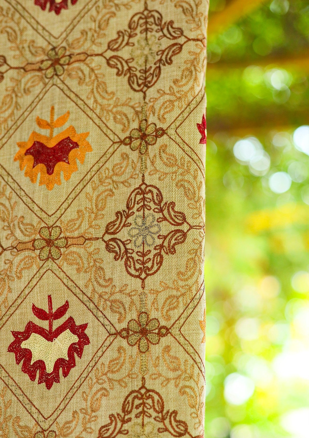 ARI Work Wool Shawl D - 03 - Brown - Official Shawls Niche - Agha Fabrics UK