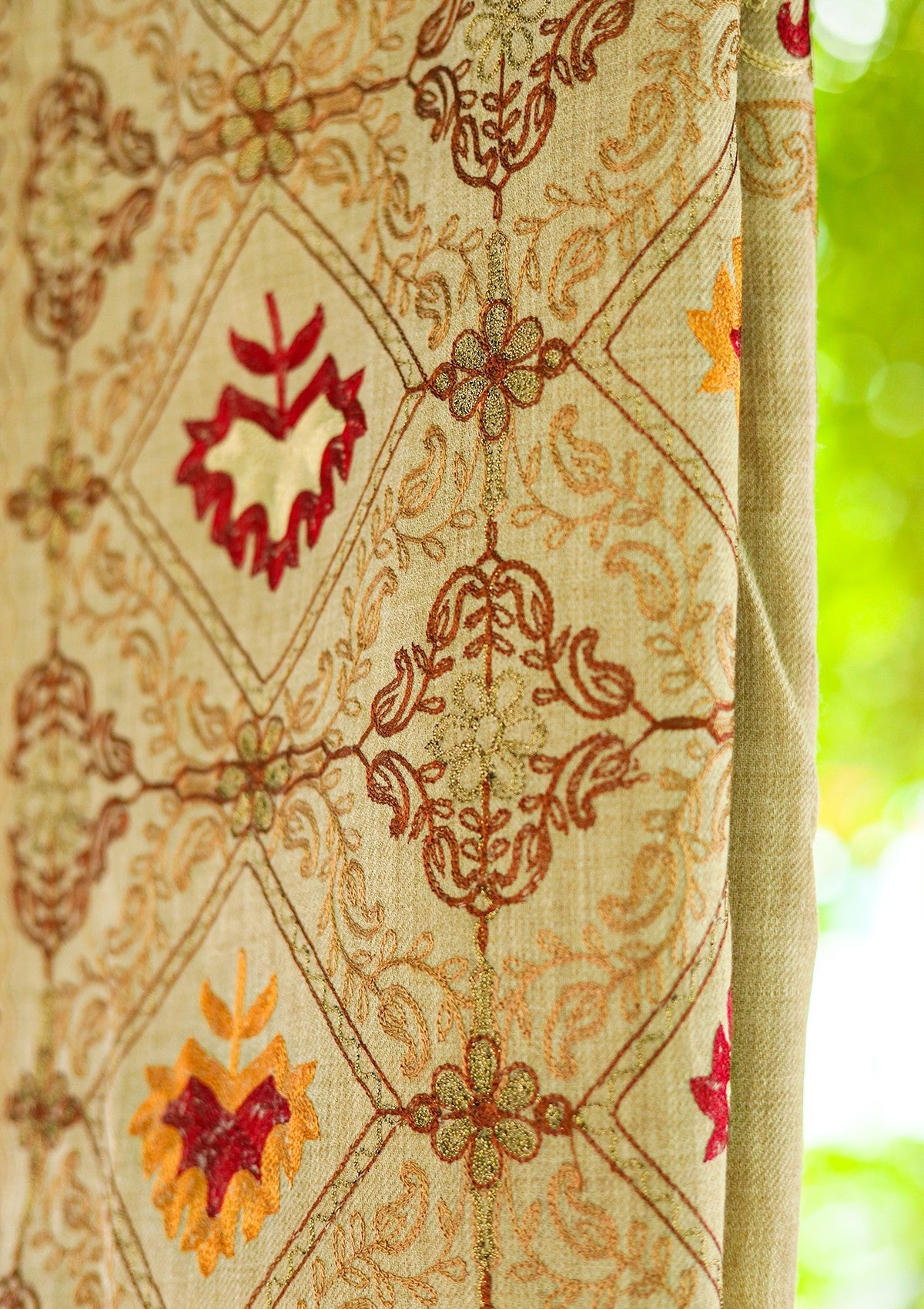 ARI Work Wool Shawl D - 03 - Brown - Official Shawls Niche - Agha Fabrics UK