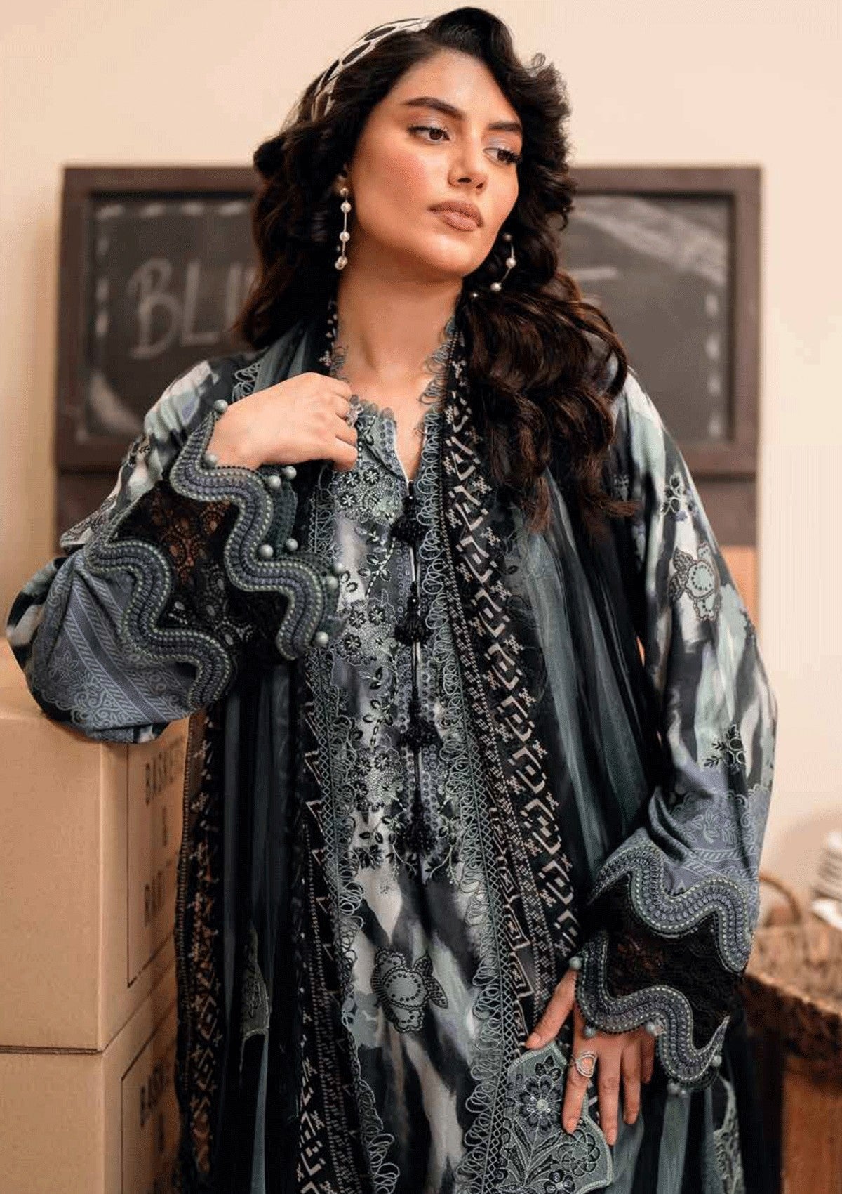 Winter Collection - Nureh - Glam Girl - Viscose Crepe - GL24#24 - Official Nureh - Agha Fabrics UK