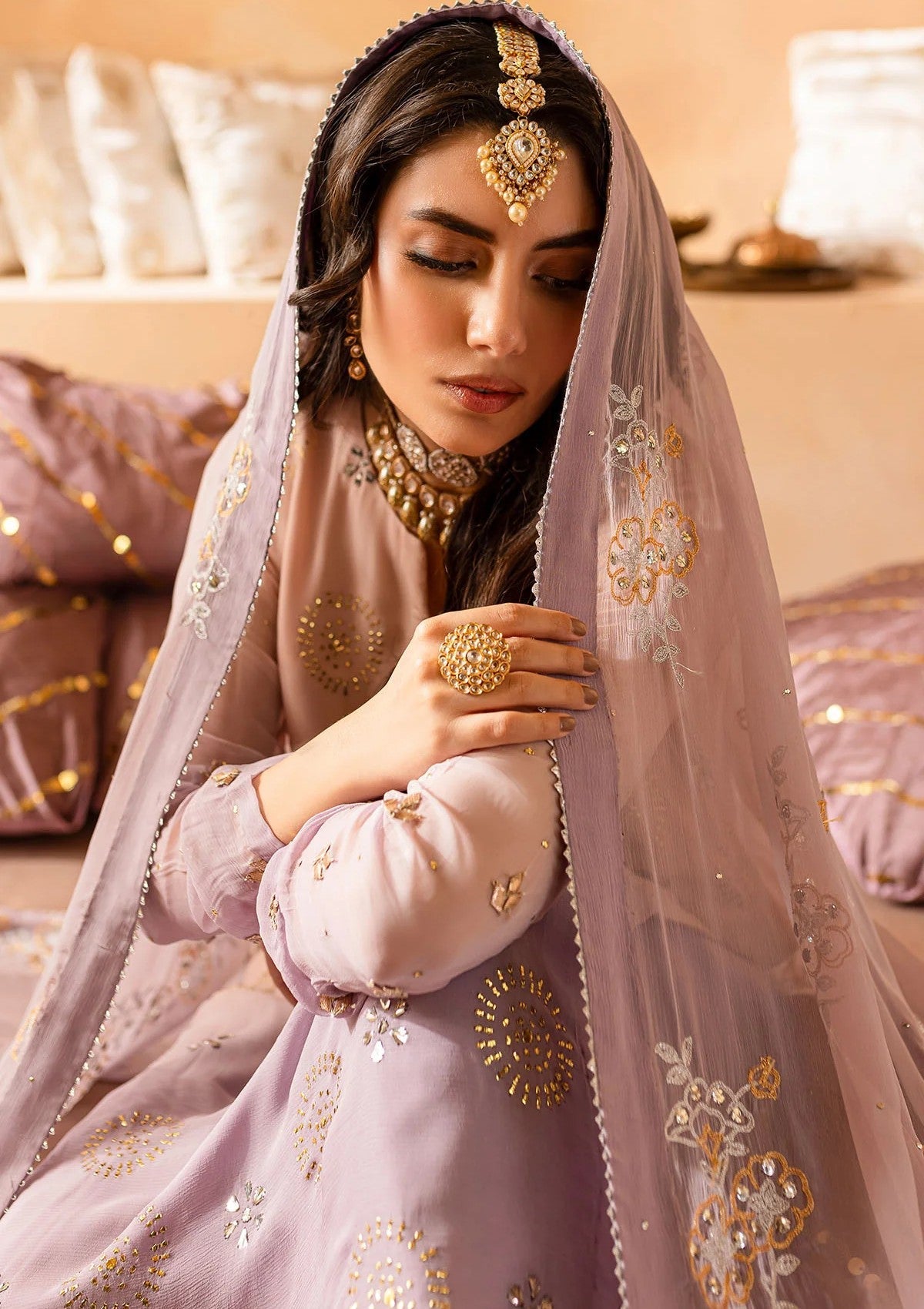 Formal Collection - Nureh - Mukeshkari - Chiffon - NMC24#06 - Official Nureh - Agha Fabrics UK