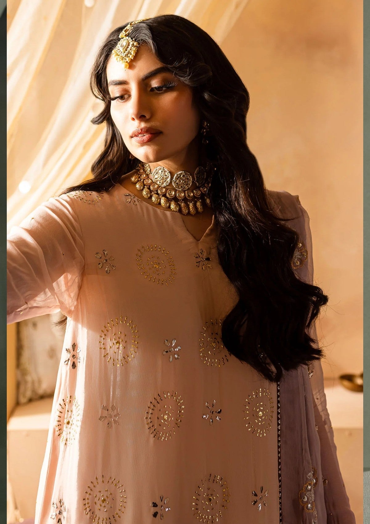 Formal Collection - Nureh - Mukeshkari - Chiffon - NMC24#06 - Official Nureh - Agha Fabrics UK