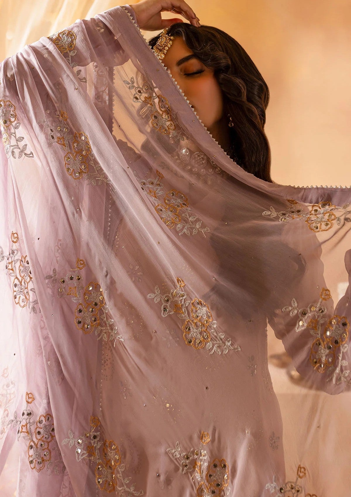 Formal Collection - Nureh - Mukeshkari - Chiffon - NMC24#06 - Official Nureh - Agha Fabrics UK