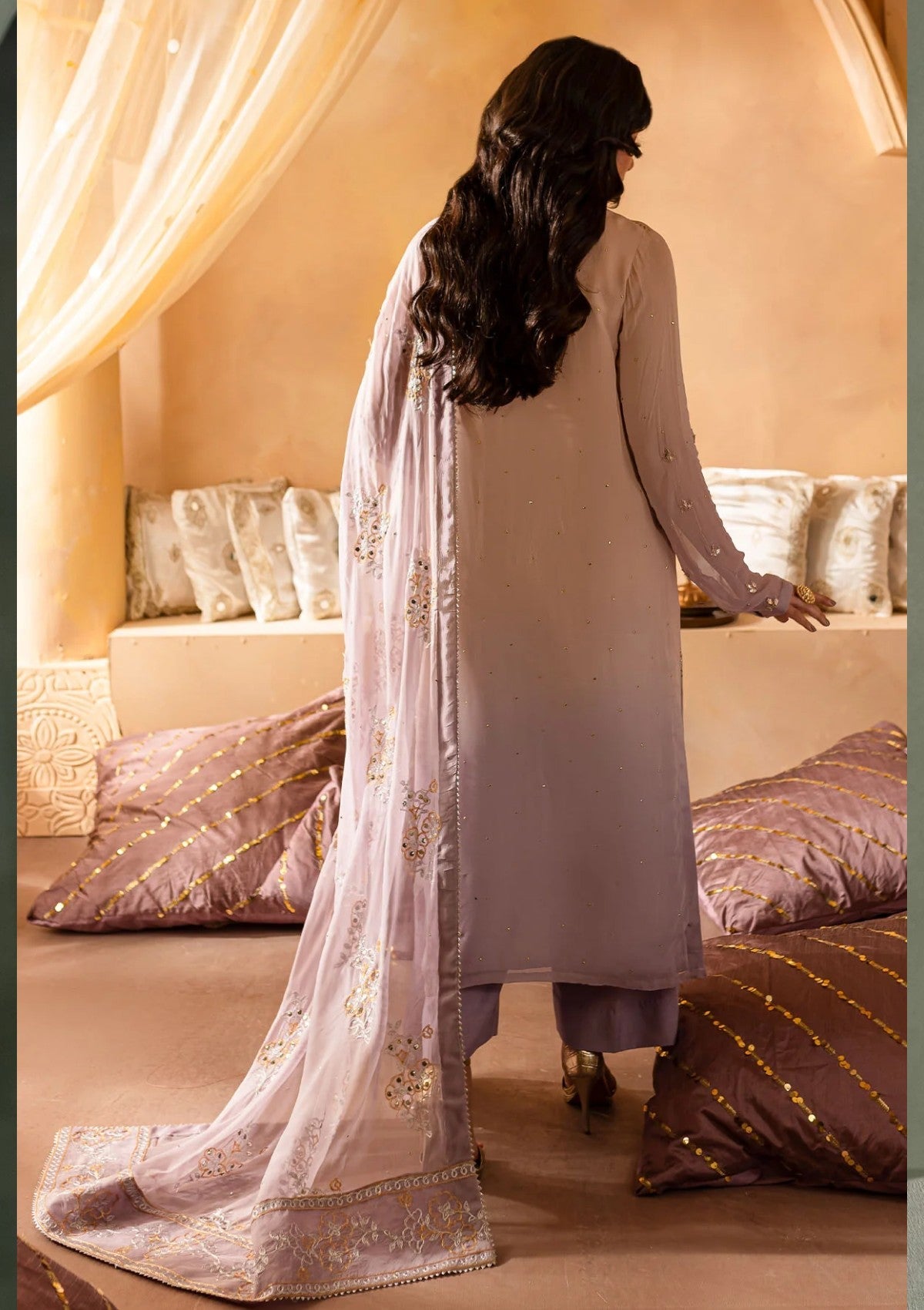 Formal Collection - Nureh - Mukeshkari - Chiffon - NMC24#06 - Official Nureh - Agha Fabrics UK