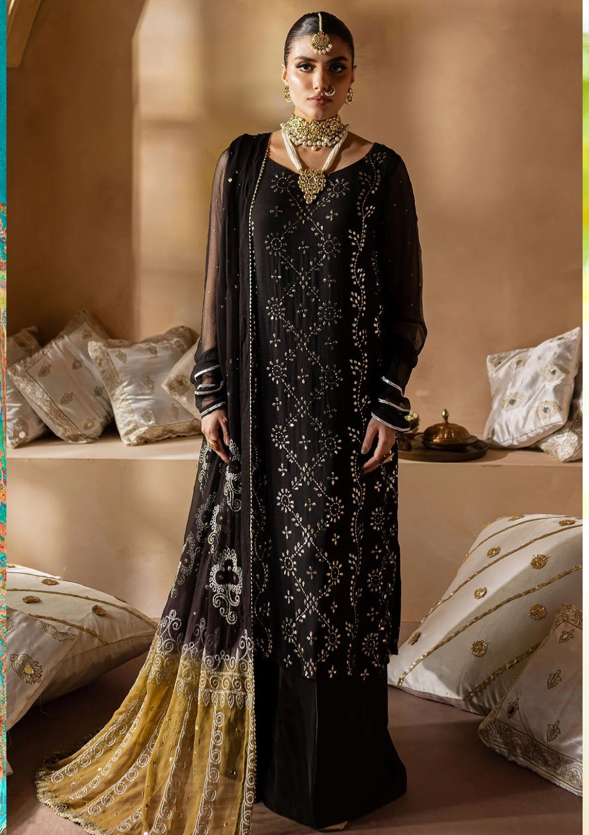 Formal Collection - Nureh - Mukeshkari - Chiffon - NMC24#05 - Official Nureh - Agha Fabrics UK