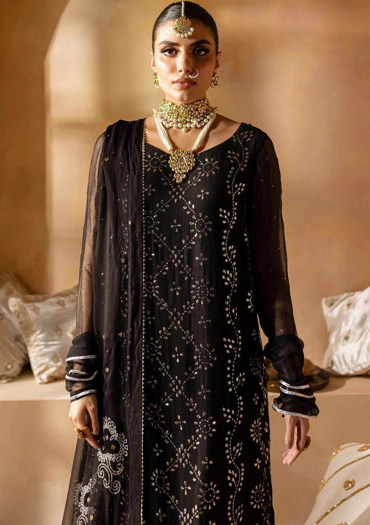 Formal Collection - Nureh - Mukeshkari - Chiffon - NMC24#05 - Official Nureh - Agha Fabrics UK