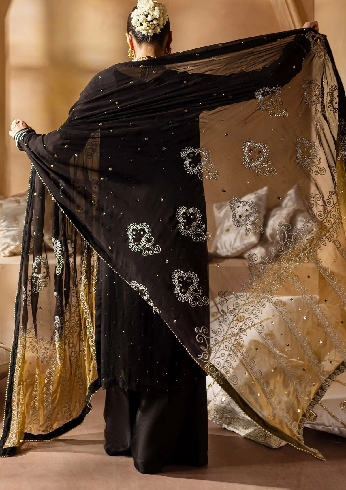 Formal Collection - Nureh - Mukeshkari - Chiffon - NMC24#05 - Official Nureh - Agha Fabrics UK