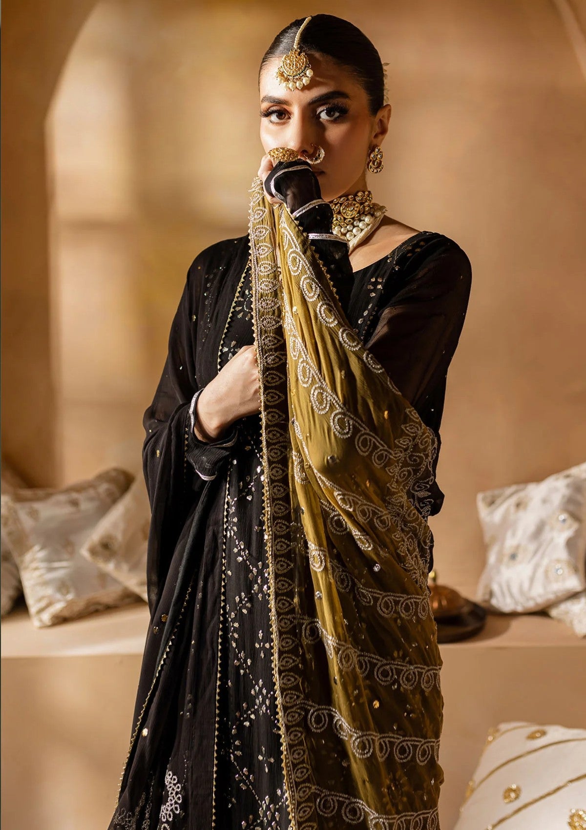 Formal Collection - Nureh - Mukeshkari - Chiffon - NMC24#05 - Official Nureh - Agha Fabrics UK