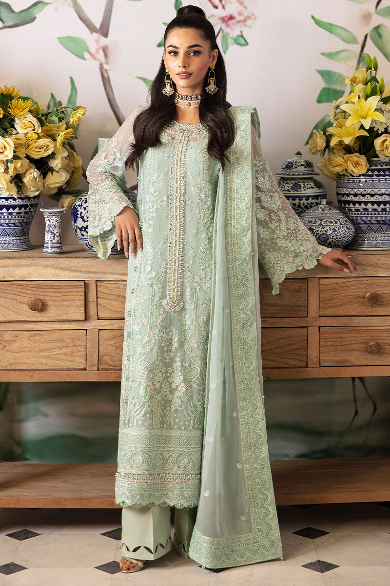 Gulaal | Embroidered Chiffon 24 | Jade - Official Gulaal - Agha Fabrics UK