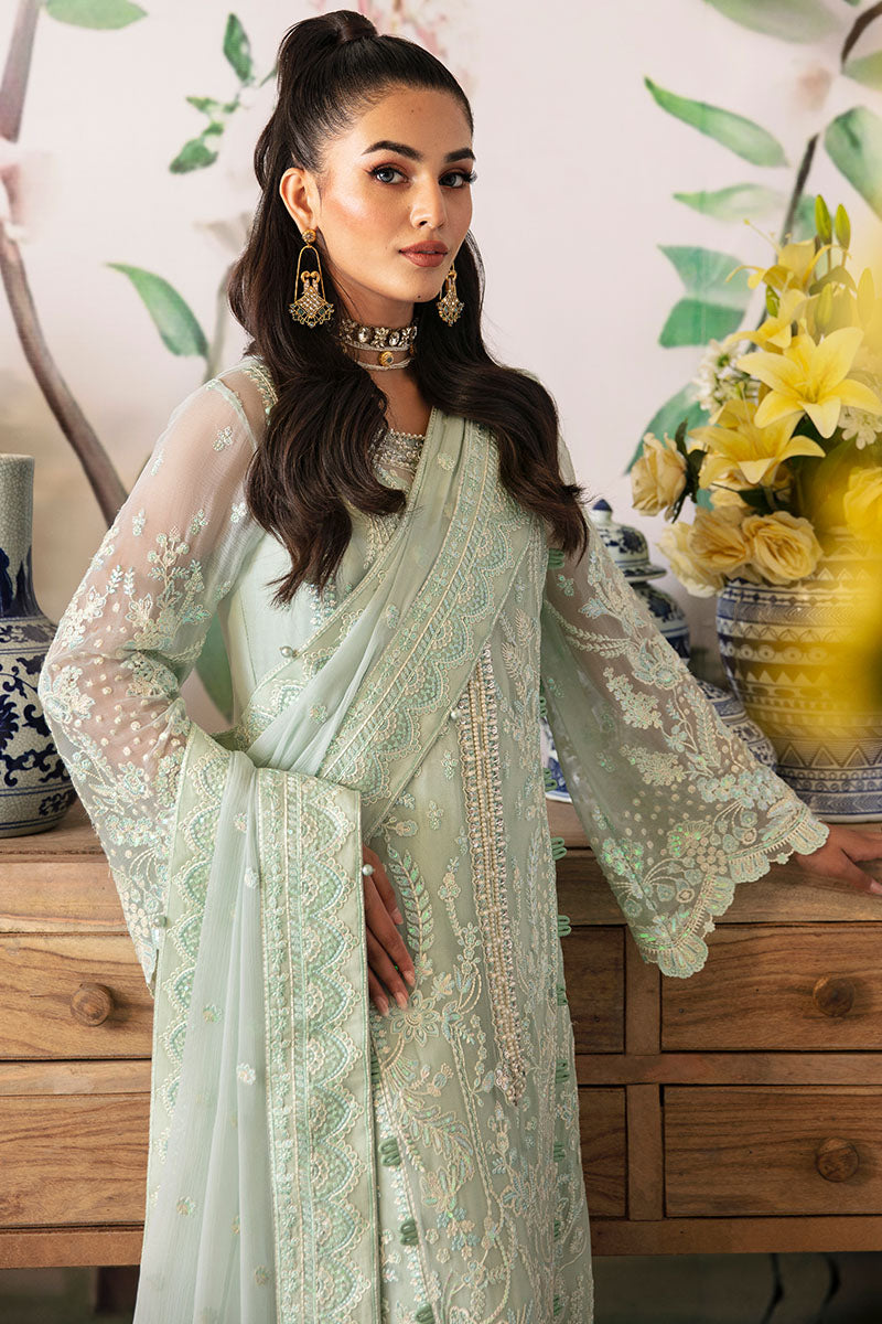Gulaal | Embroidered Chiffon 24 | Jade - Official Gulaal - Agha Fabrics UK