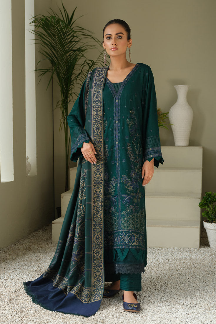 Marjjan | Aangan Embroidered Viscose | MDS-75 (GREEN) - Official Marjjan - Agha Fabrics UK