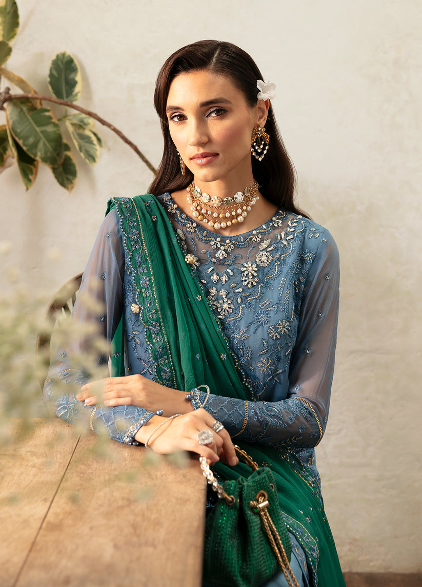 Gulaal | Embroidered Chiffon Eid Collection | HELIA - Official Gulaal - Agha Fabrics UK