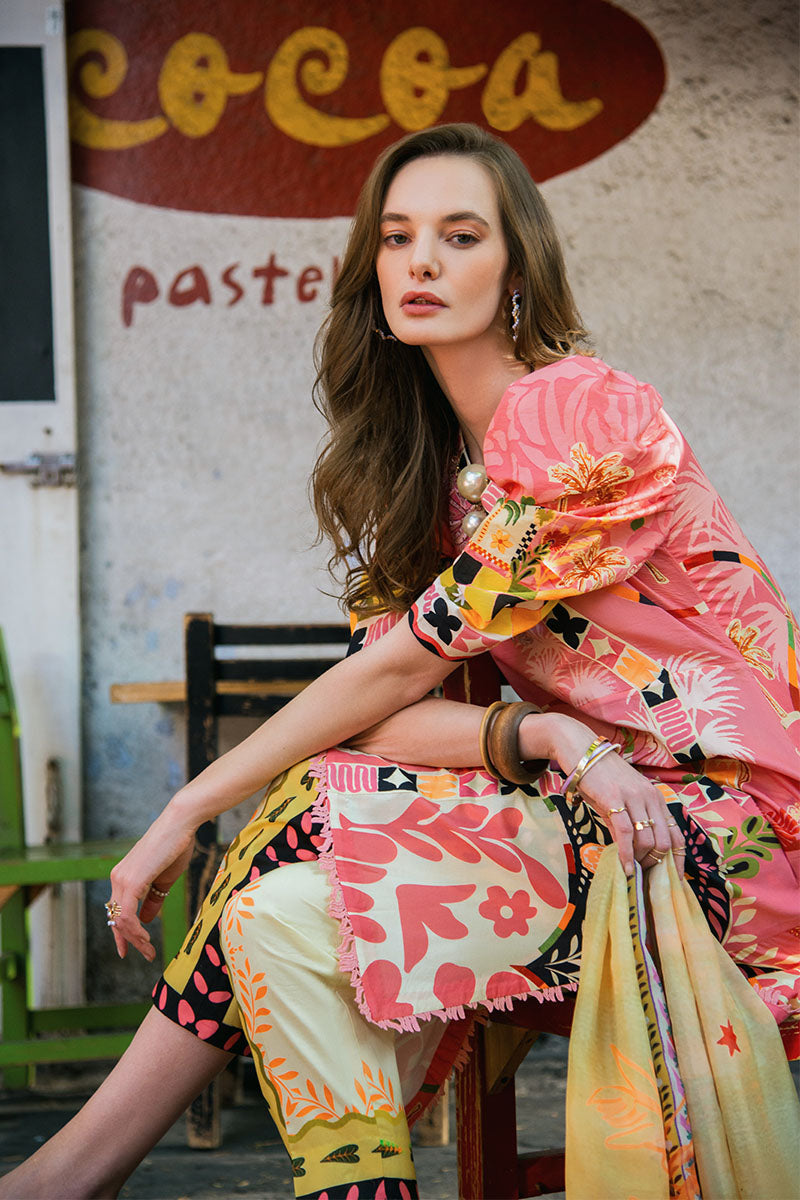 Mushq | La Dolce Hemline Prints 25 | Spring Avenue - Official Mushq - Agha Fabrics UK