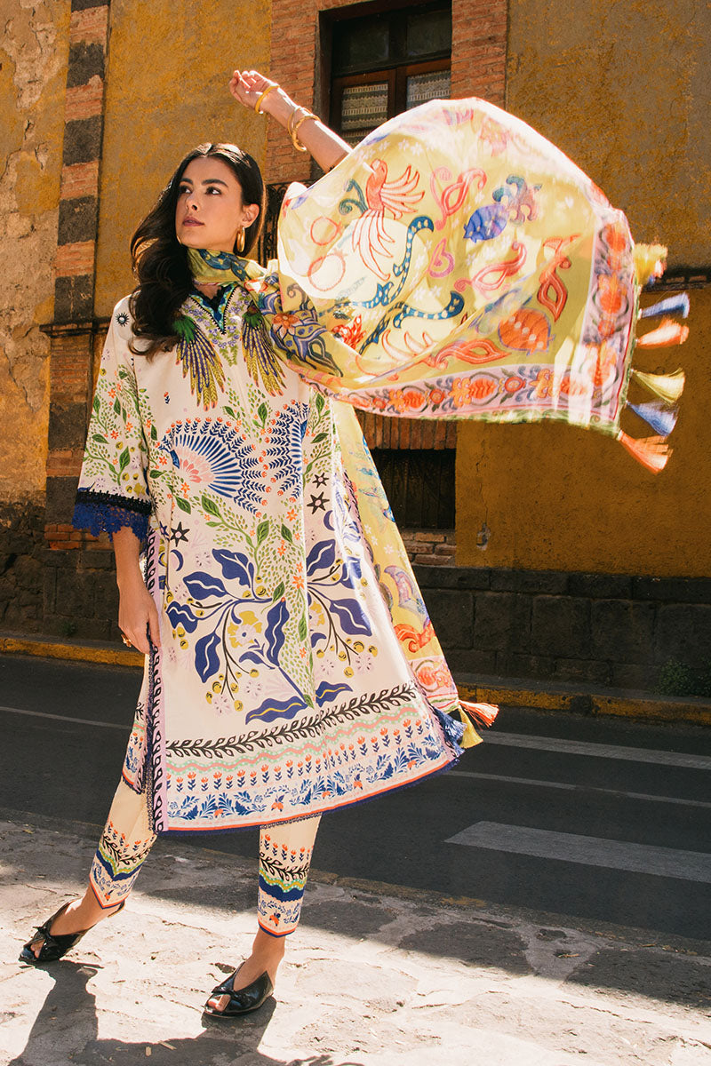 Mushq | La Dolce Hemline Prints 25 | Magnolias - Official Mushq - Agha Fabrics UK