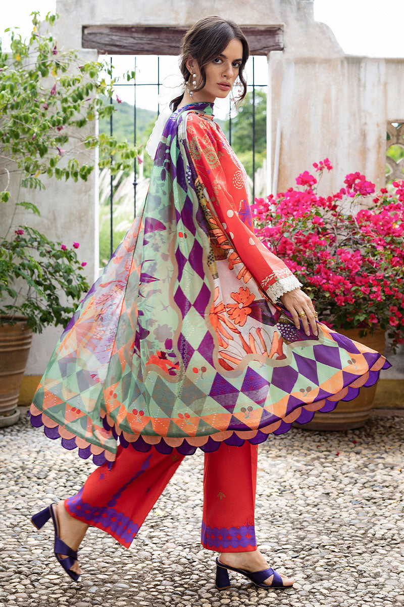 Mushq | Mirasol Printed Cambric | Carmin Rosa - Official Mushq - Agha Fabrics UK