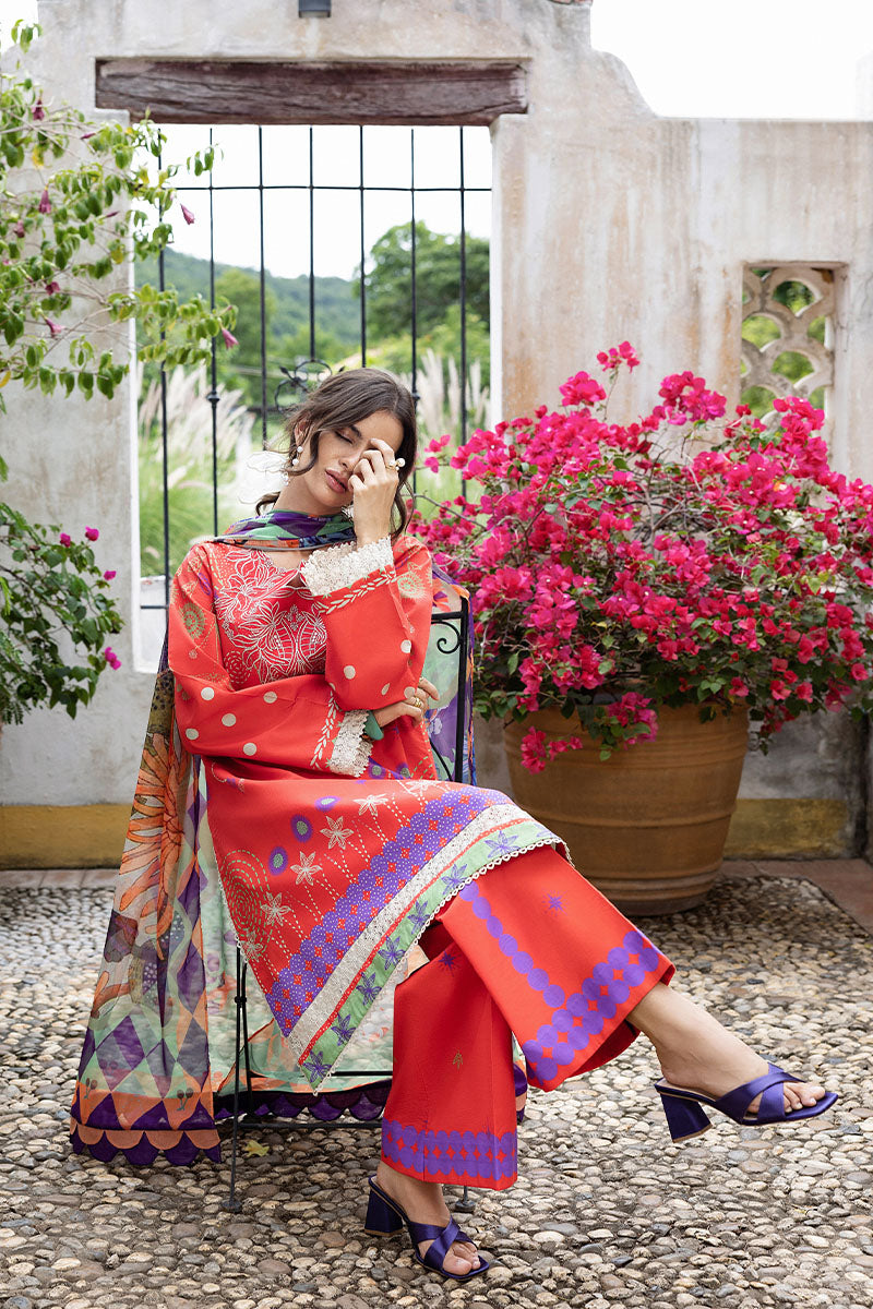 Mushq | Mirasol Printed Cambric | Carmin Rosa - Official Mushq - Agha Fabrics UK