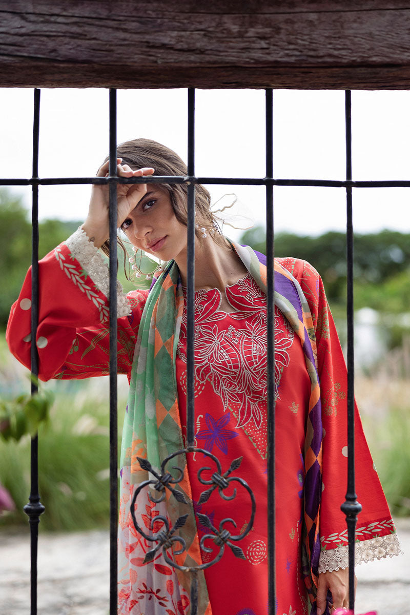 Mushq | Mirasol Printed Cambric | Carmin Rosa - Official Mushq - Agha Fabrics UK