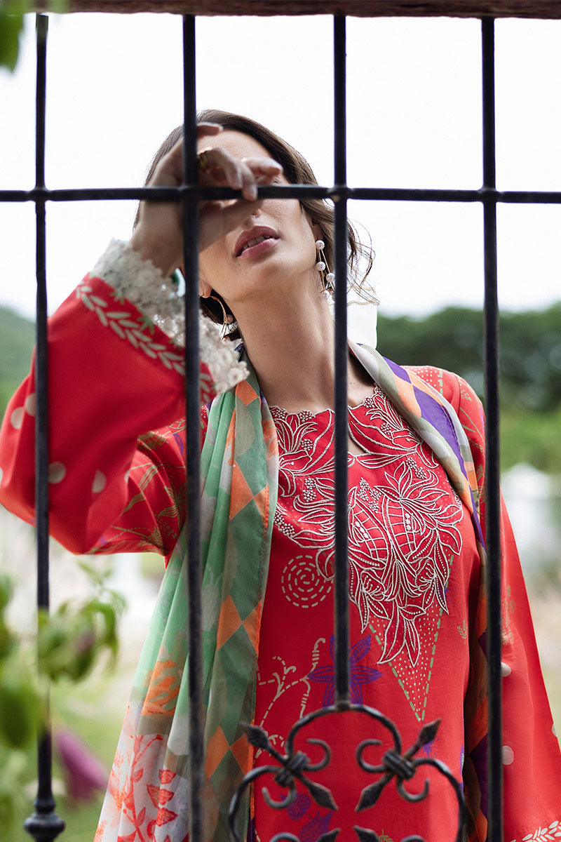 Mushq | Mirasol Printed Cambric | Carmin Rosa - Official Mushq - Agha Fabrics UK