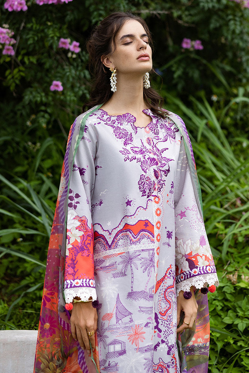 Mushq | Mirasol Printed Cambric | Luna Plata - Official Mushq - Agha Fabrics UK