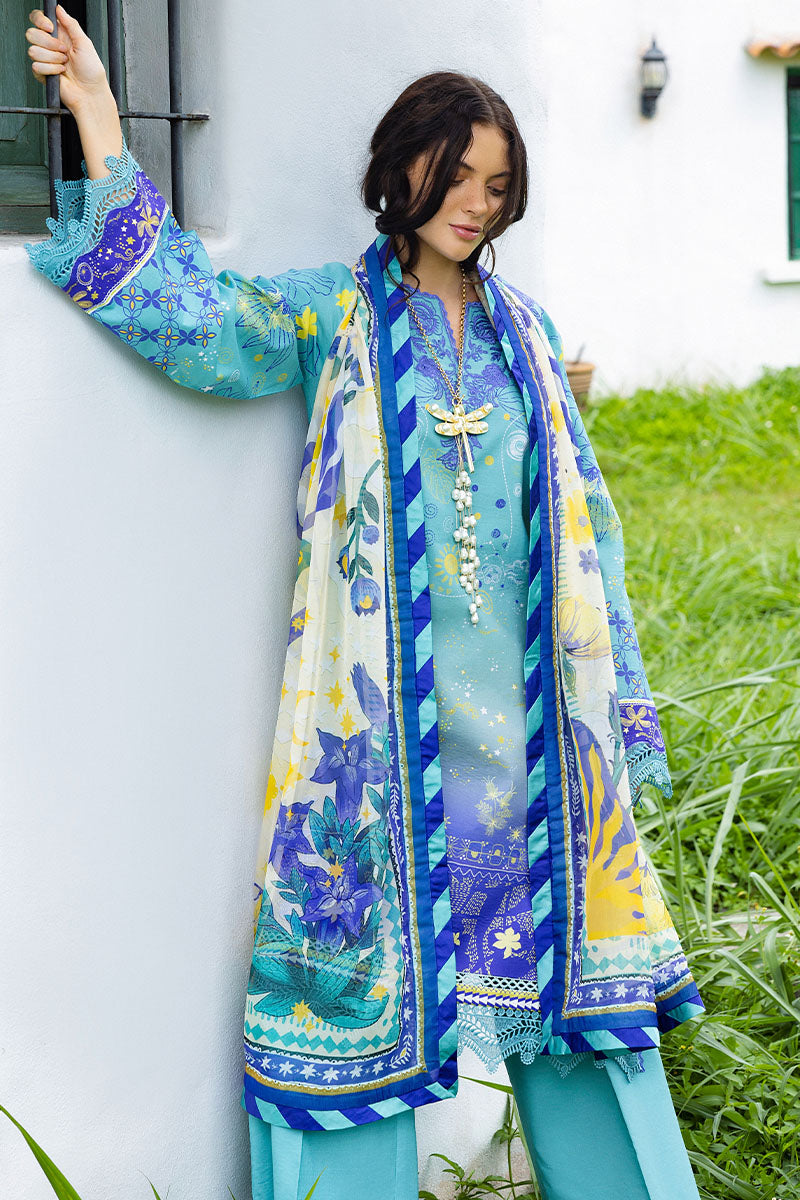 Mushq | Mirasol Printed Cambric | Mar Azul - Official Mushq - Agha Fabrics UK