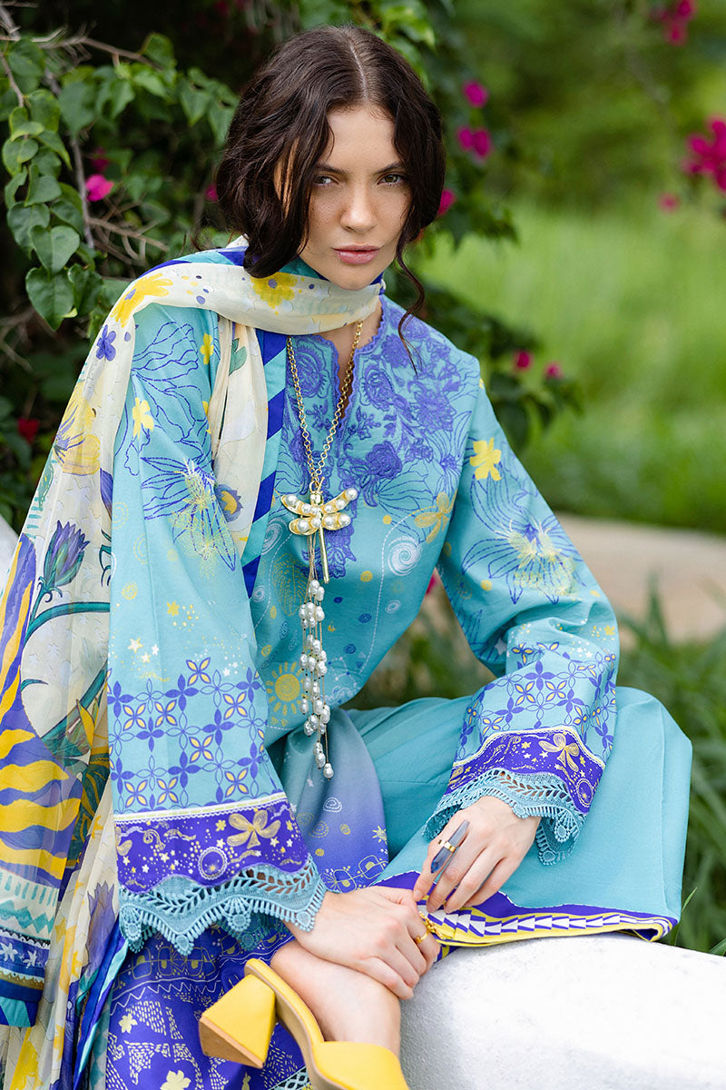 Mushq | Mirasol Printed Cambric | Mar Azul - Official Mushq - Agha Fabrics UK