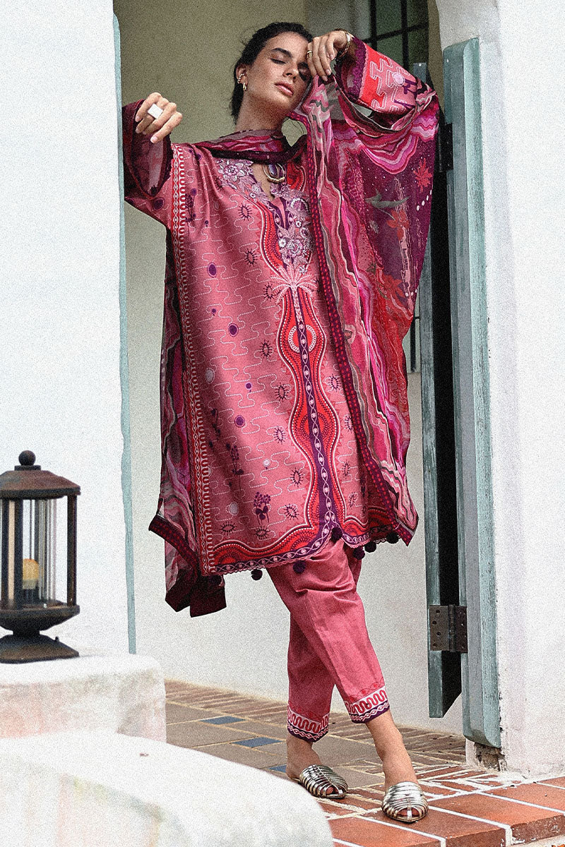 Mushq | Mirasol Printed Cambric | Coral Mar - Official Mushq - Agha Fabrics UK