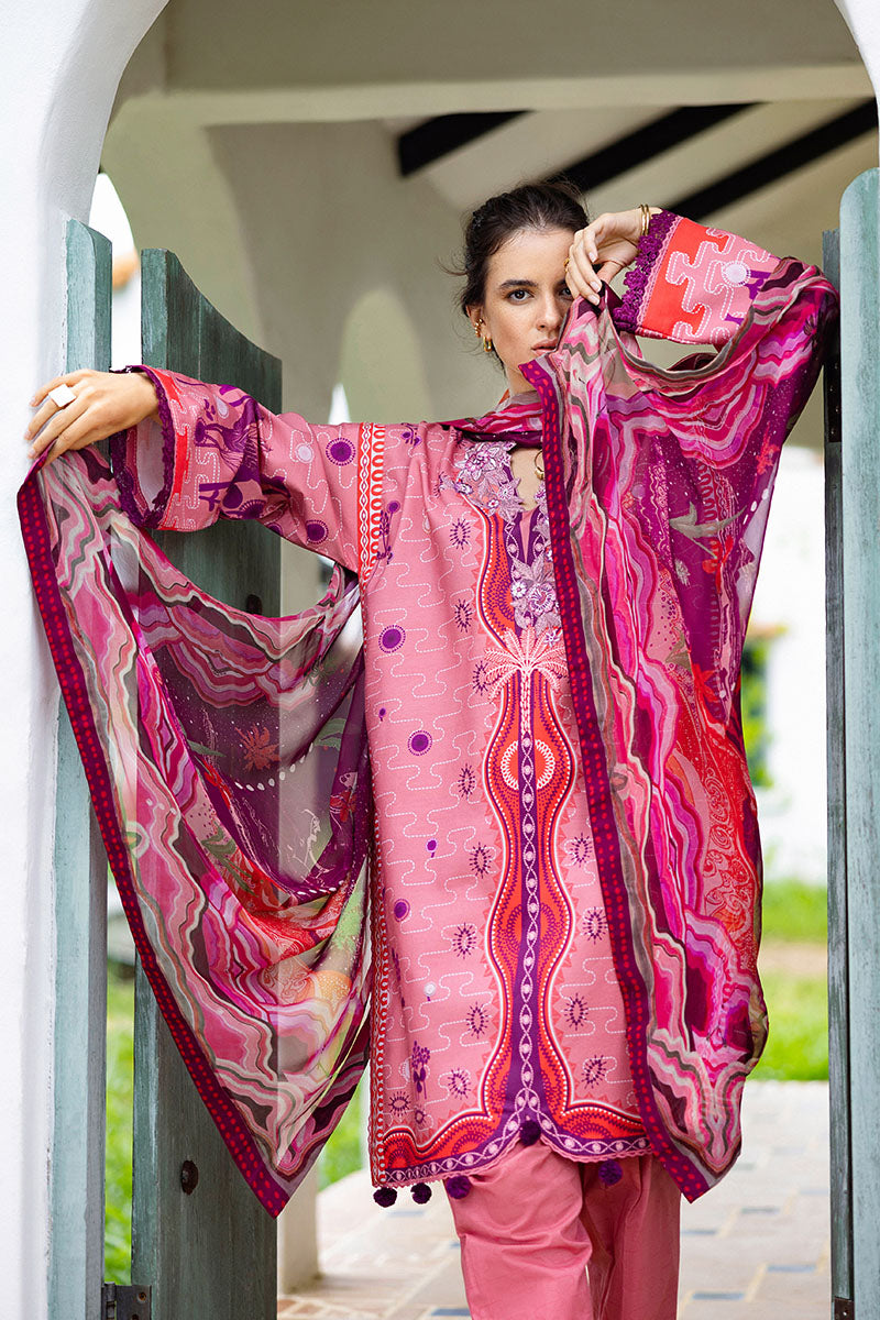 Mushq | Mirasol Printed Cambric | Coral Mar - Official Mushq - Agha Fabrics UK