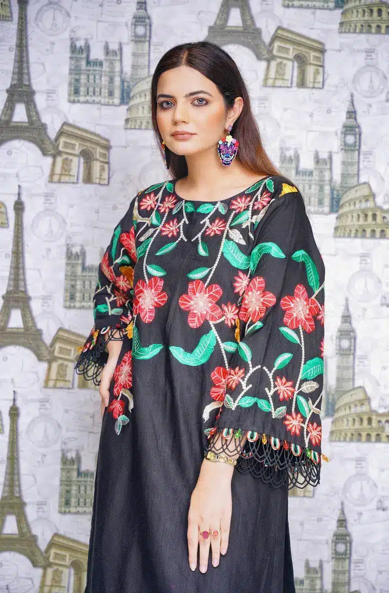 Hoorain Basics | Slub Winter 23 | HB-BLK1 - Official Hoorain Basics - Agha Fabrics UK