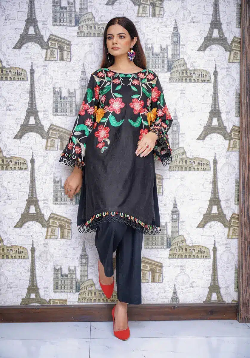 Hoorain Basics | Slub Winter 23 | HB-BLK1 - Official Hoorain Basics - Agha Fabrics UK