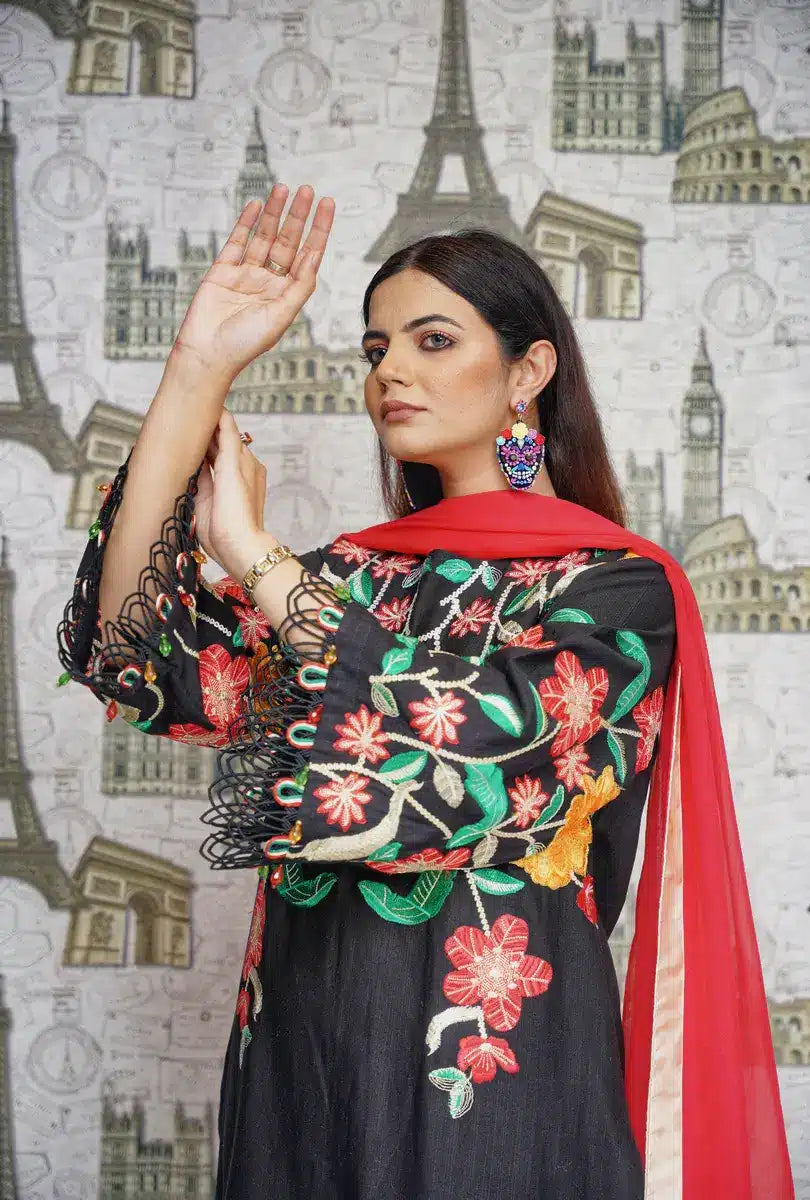 Hoorain Basics | Slub Winter 23 | HB-BLK1 - Official Hoorain Basics - Agha Fabrics UK