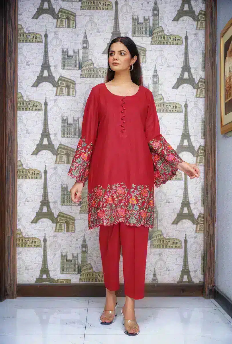 Hoorain Basics | Slub Winter 23 | HB-MRN - Official Hoorain Basics - Agha Fabrics UK