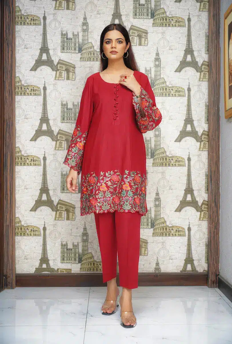 Hoorain Basics | Slub Winter 23 | HB-MRN - Official Hoorain Basics - Agha Fabrics UK