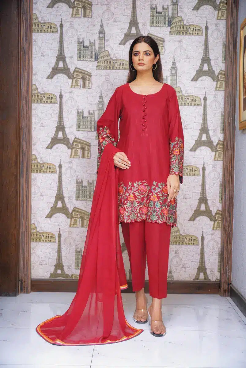 Hoorain Basics | Slub Winter 23 | HB-MRN - Official Hoorain Basics - Agha Fabrics UK