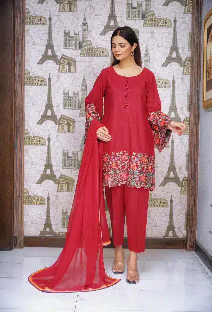 Hoorain Basics | Slub Winter 23 | HB-MRN - Official Hoorain Basics - Agha Fabrics UK