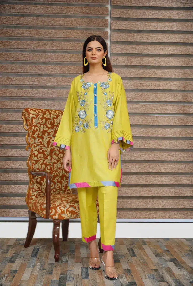 Hoorain Basics | Slub Winter 23 | HB-YLW - Official Hoorain Basics - Agha Fabrics UK