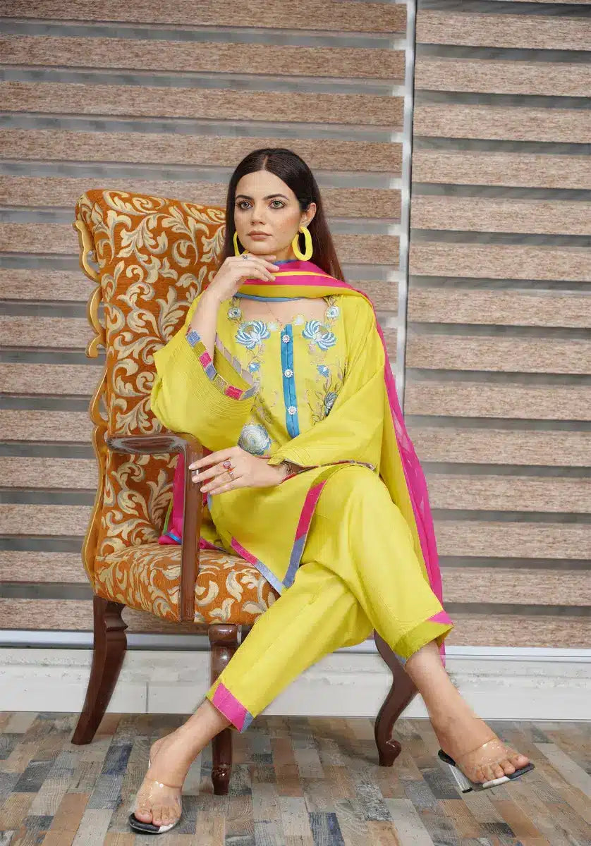 Hoorain Basics | Slub Winter 23 | HB-YLW - Official Hoorain Basics - Agha Fabrics UK