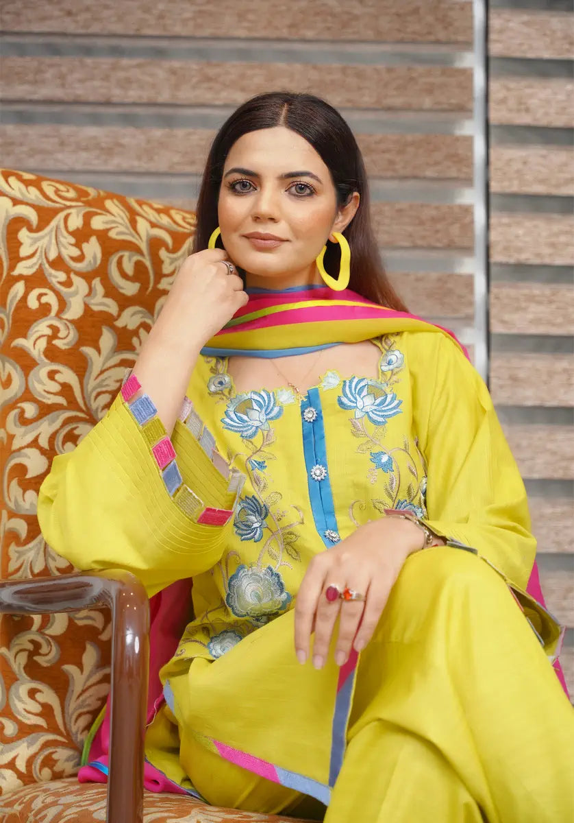 Hoorain Basics | Slub Winter 23 | HB-YLW - Official Hoorain Basics - Agha Fabrics UK