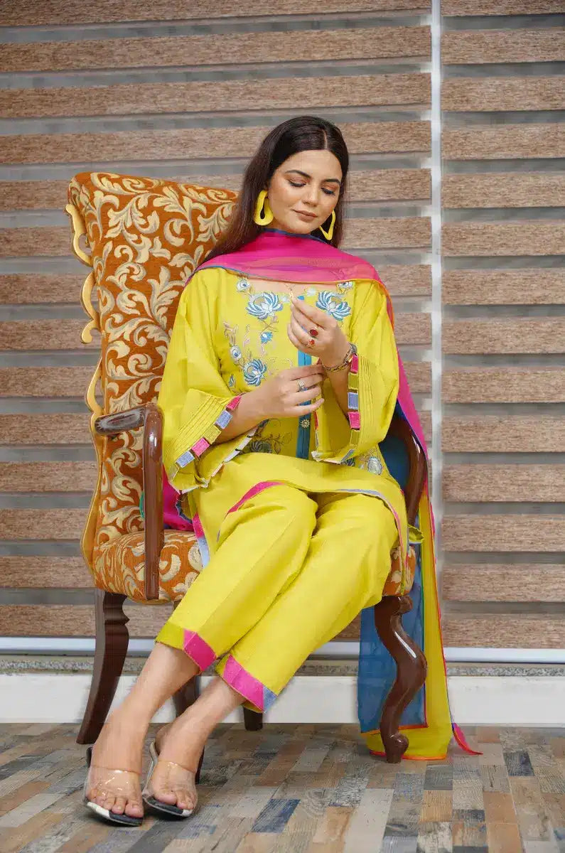 Hoorain Basics | Slub Winter 23 | HB-YLW - Official Hoorain Basics - Agha Fabrics UK