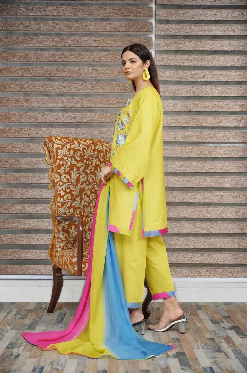 Hoorain Basics | Slub Winter 23 | HB-YLW - Official Hoorain Basics - Agha Fabrics UK