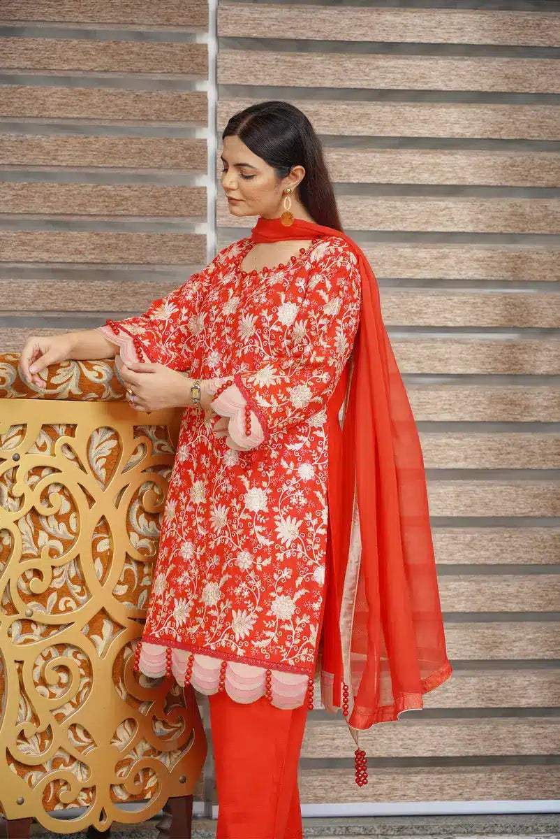 Hoorain Basics | Slub Winter 23 | HB-RED - Official Hoorain Basics - Agha Fabrics UK