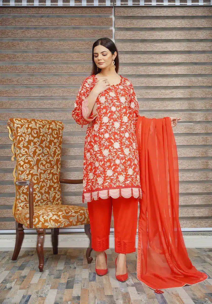 Hoorain Basics | Slub Winter 23 | HB-RED - Official Hoorain Basics - Agha Fabrics UK