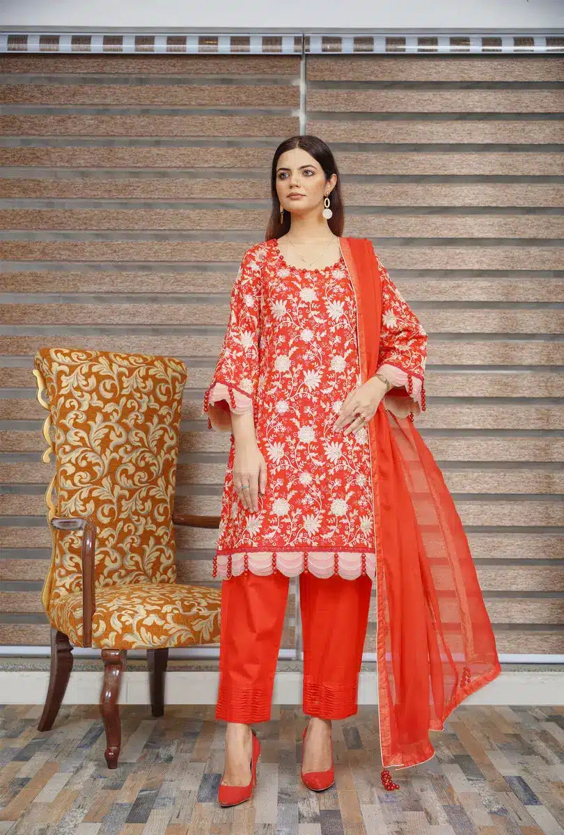 Hoorain Basics | Slub Winter 23 | HB-RED - Official Hoorain Basics - Agha Fabrics UK