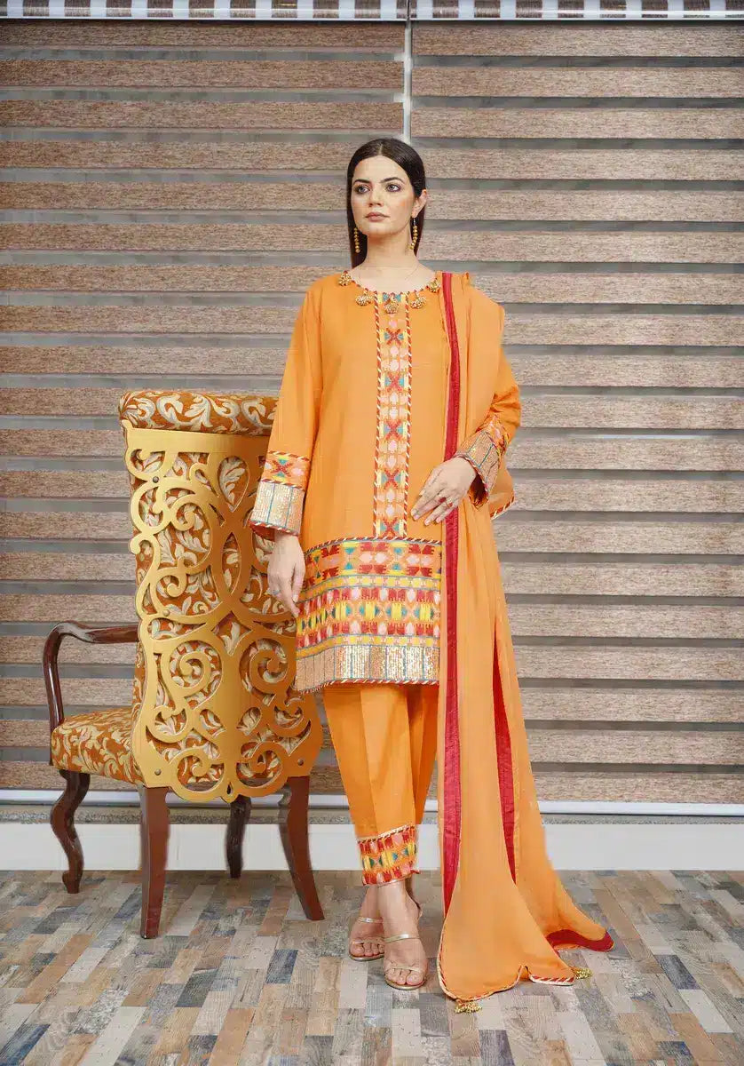 Hoorain Basics | Slub Winter 23 | HB-ORNG - Official Hoorain Basics - Agha Fabrics UK