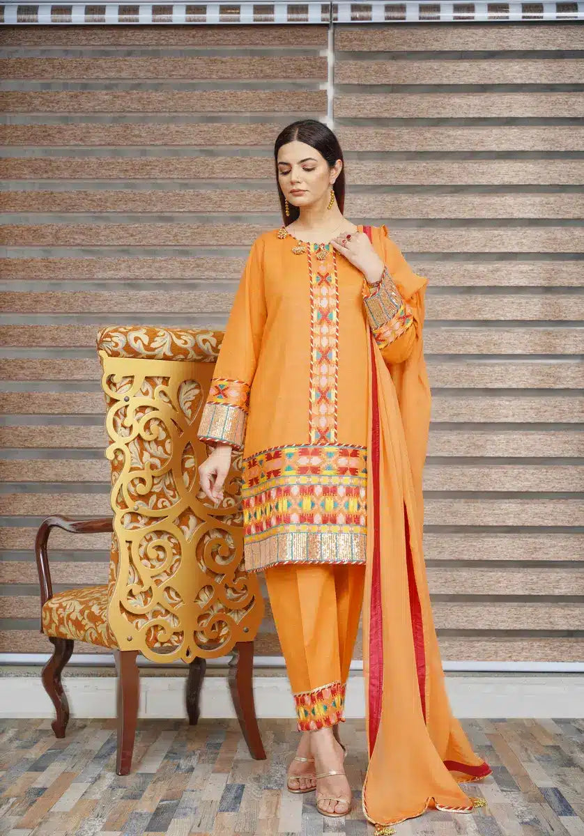 Hoorain Basics | Slub Winter 23 | HB-ORNG - Official Hoorain Basics - Agha Fabrics UK