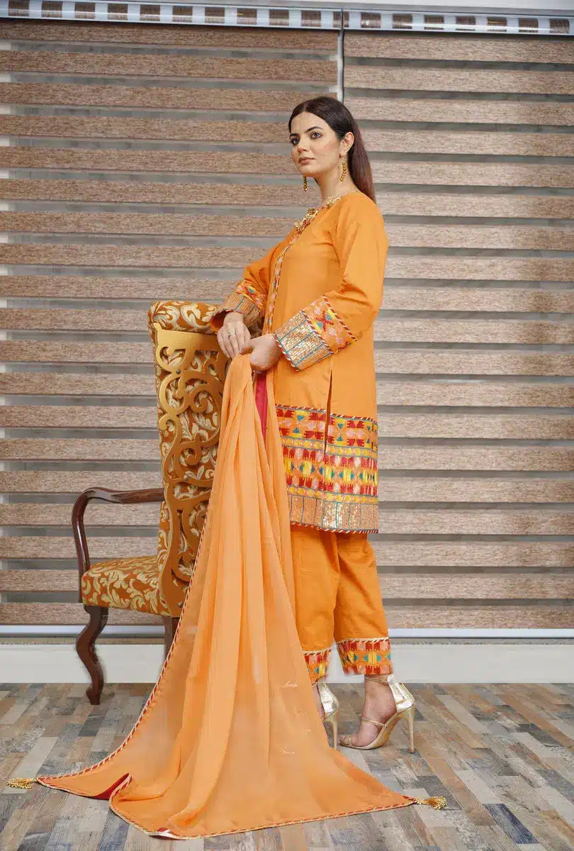 Hoorain Basics | Slub Winter 23 | HB-ORNG - Official Hoorain Basics - Agha Fabrics UK