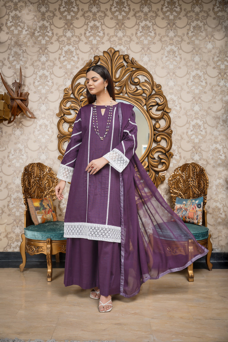 Hoorain Basics | Slub Winter 23 | HB-PUR - Official Hoorain Basics - Agha Fabrics UK