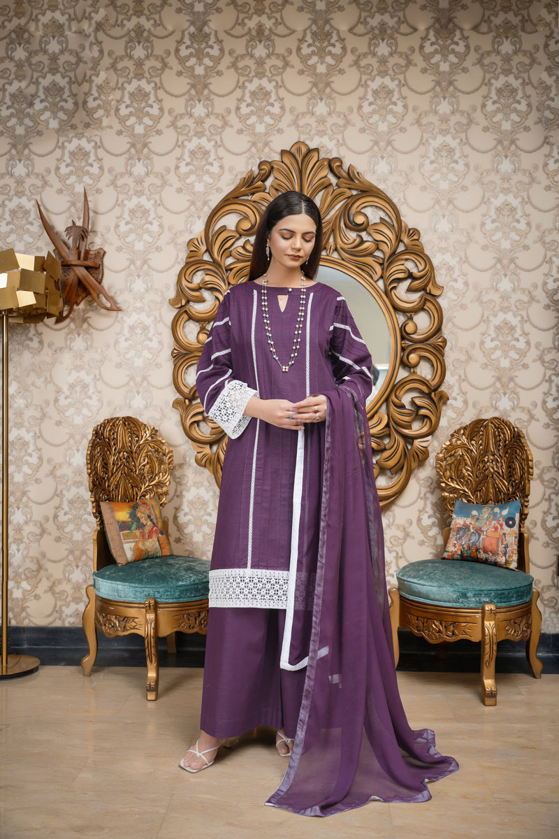Hoorain Basics | Slub Winter 23 | HB-PUR - Official Hoorain Basics - Agha Fabrics UK