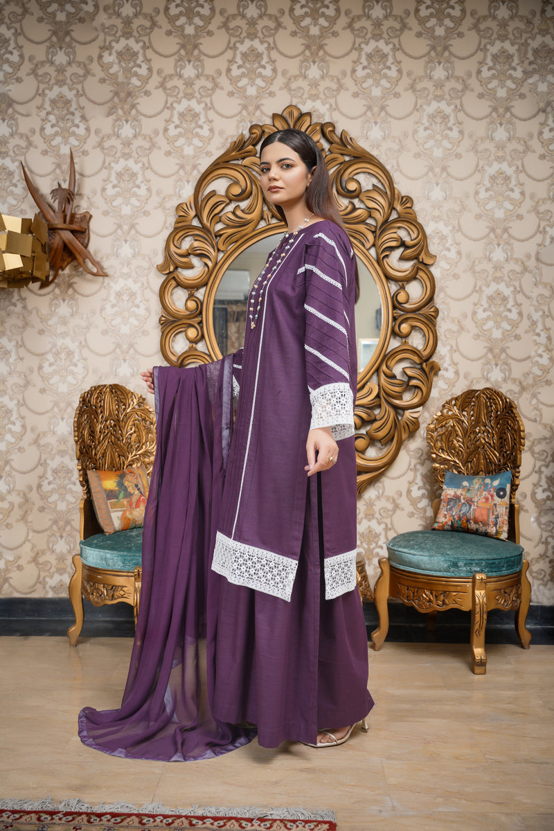 Hoorain Basics | Slub Winter 23 | HB-PUR - Official Hoorain Basics - Agha Fabrics UK