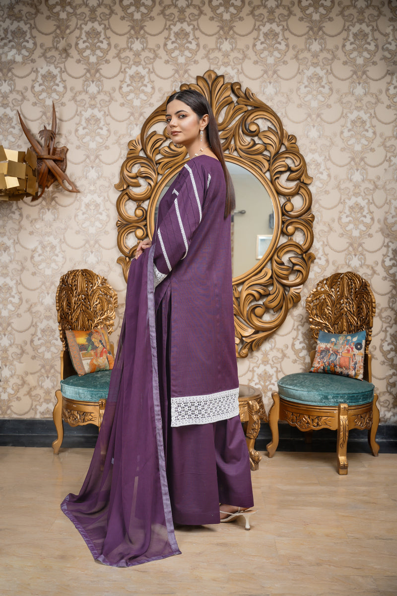 Hoorain Basics | Slub Winter 23 | HB-PUR - Official Hoorain Basics - Agha Fabrics UK